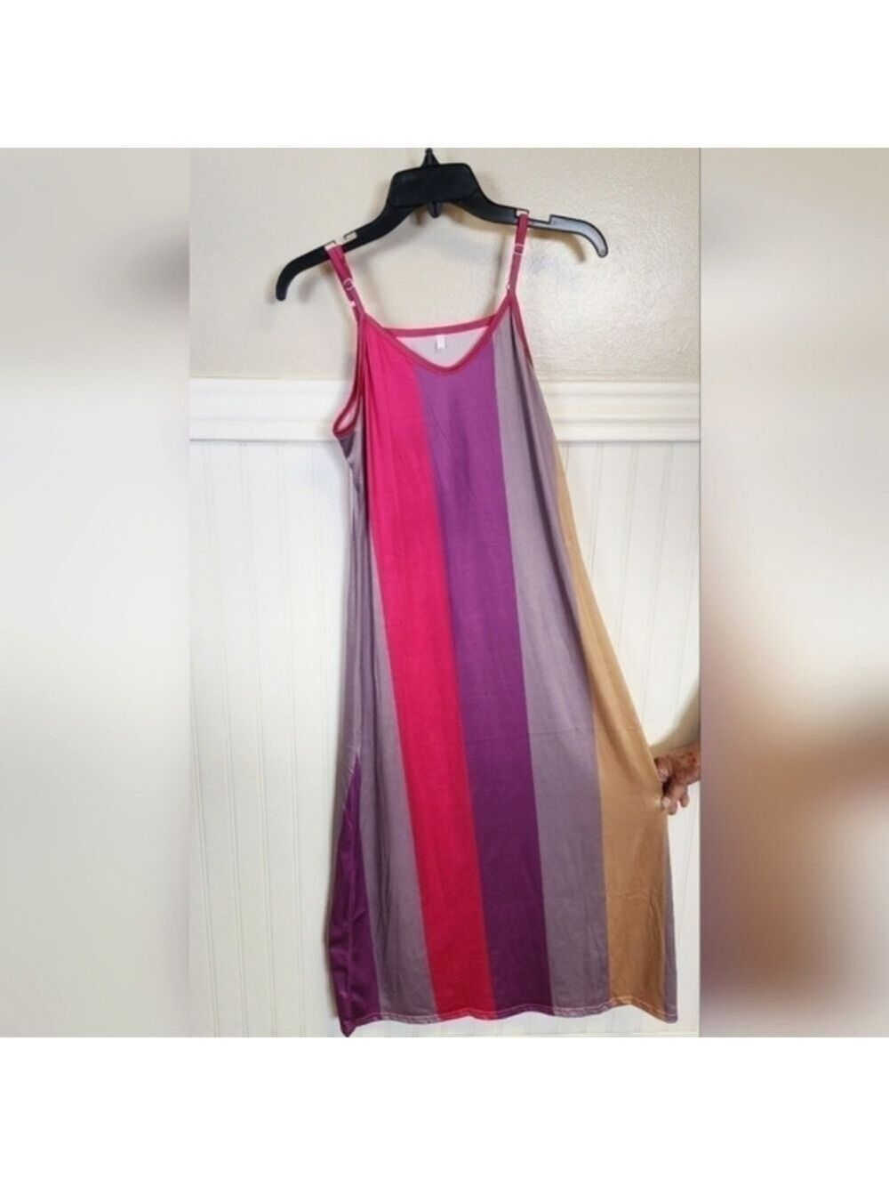 Spaghetti Strap Stripe Women's Maxi Sundress Small - New Without Tags